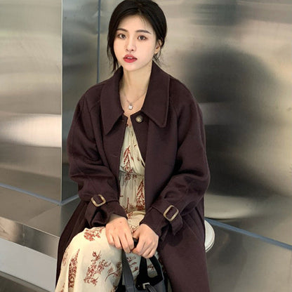 Elegant Commuter Double-Faced Wool Coat