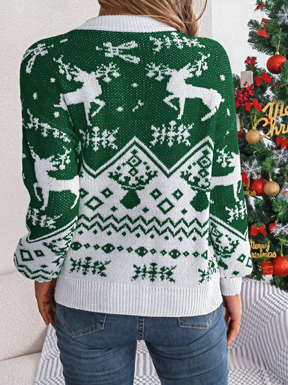 2025 Deer Pattern Hoodie, Women's Christmas Sweater