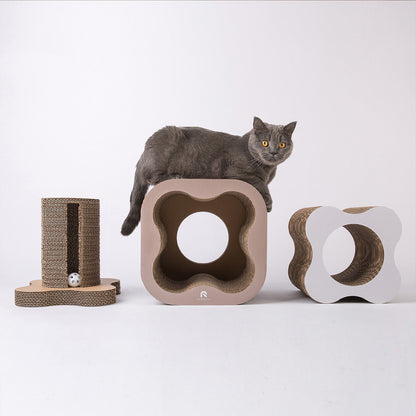 Plumeria Cat Scratching Board Combination Corrugated Tunnel Cat Toy