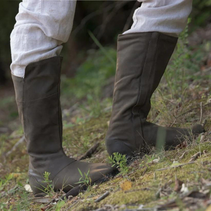 New Mens Round-toe Mid-calf Boots
