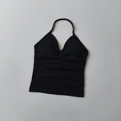 Seamless Halter-Neck Sports Fitness Slim-Fit Yoga Tank Top For Women