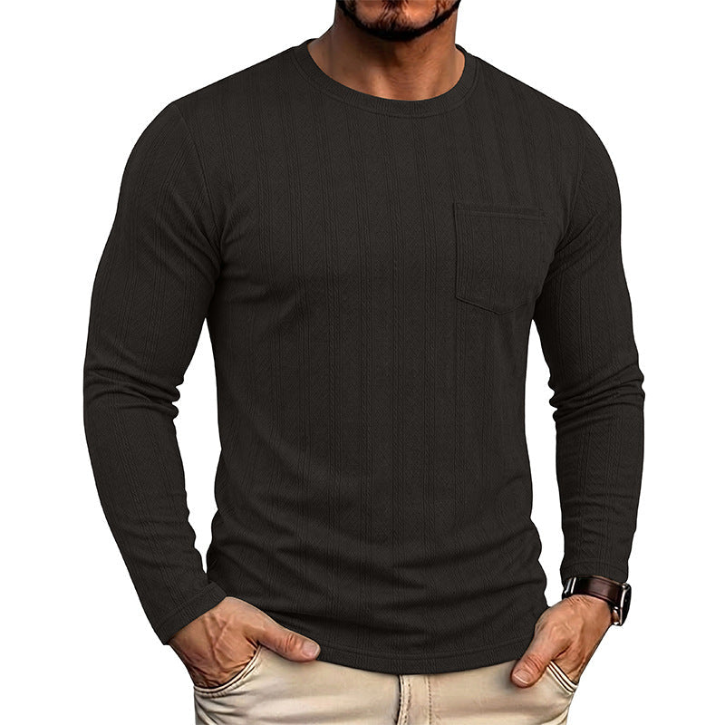 Mens Long-sleeve Crew-neck Jacquard Knit Sweater