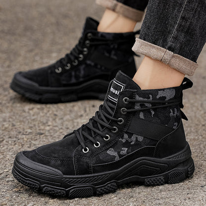 High-top Martin Boots For Men, New Arrival For Autumn, Work Safety Shoes For Construction Sites, Non-slip Wear-resistant Casual Work Boots