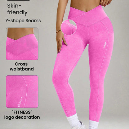 Seamless Sand-Washed High-Waisted Butt-Lifting Tight Yoga Pants