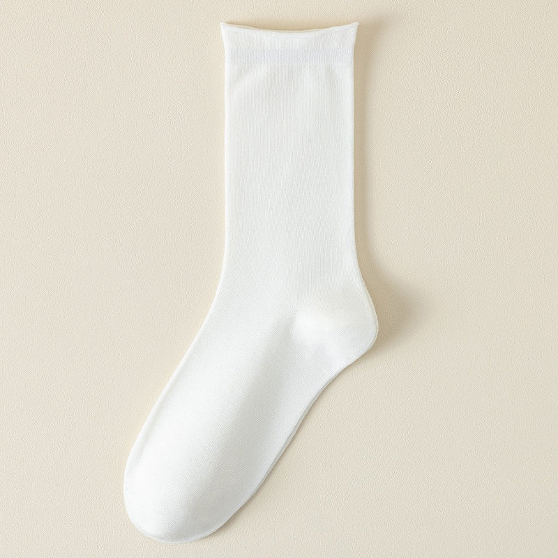 Springsummer Mid-calf Socks For Women Made Of Silk