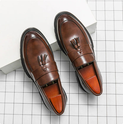 Spring And Autumn Men's Brogue Business Formal Wear Loafers Leather Shoes