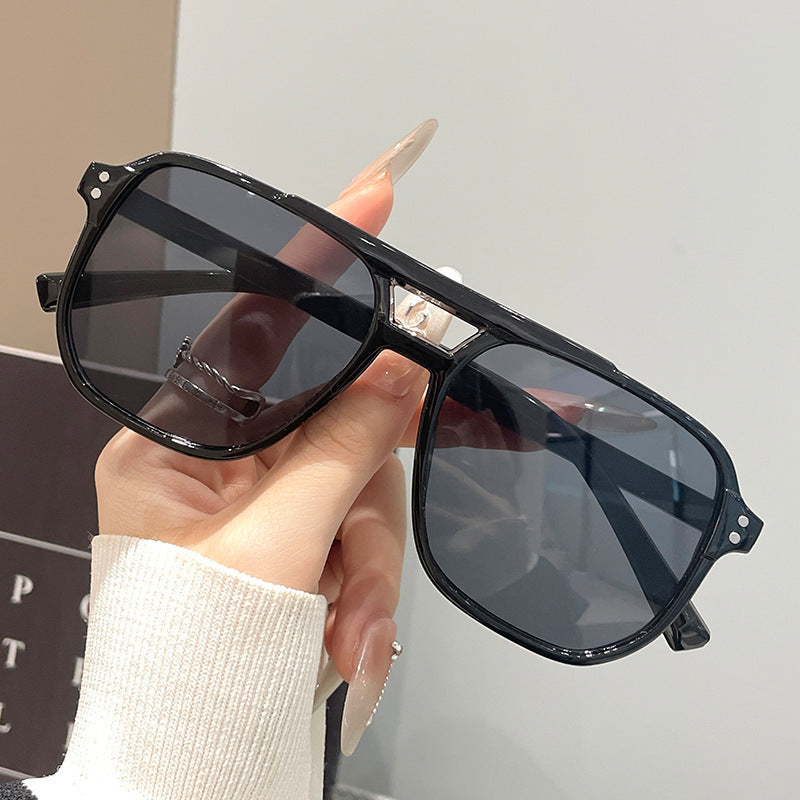 Square Double-bridge Fashionable Sunglasses