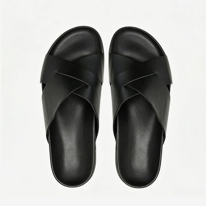 Men's Summer Breathable Cross-style Casual Fashionable Open-toe Slippers