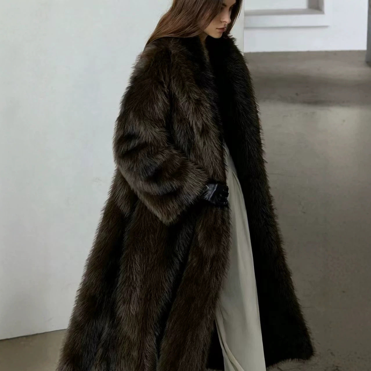 New Womens Long Faux Fur Coat For Fall And Winter