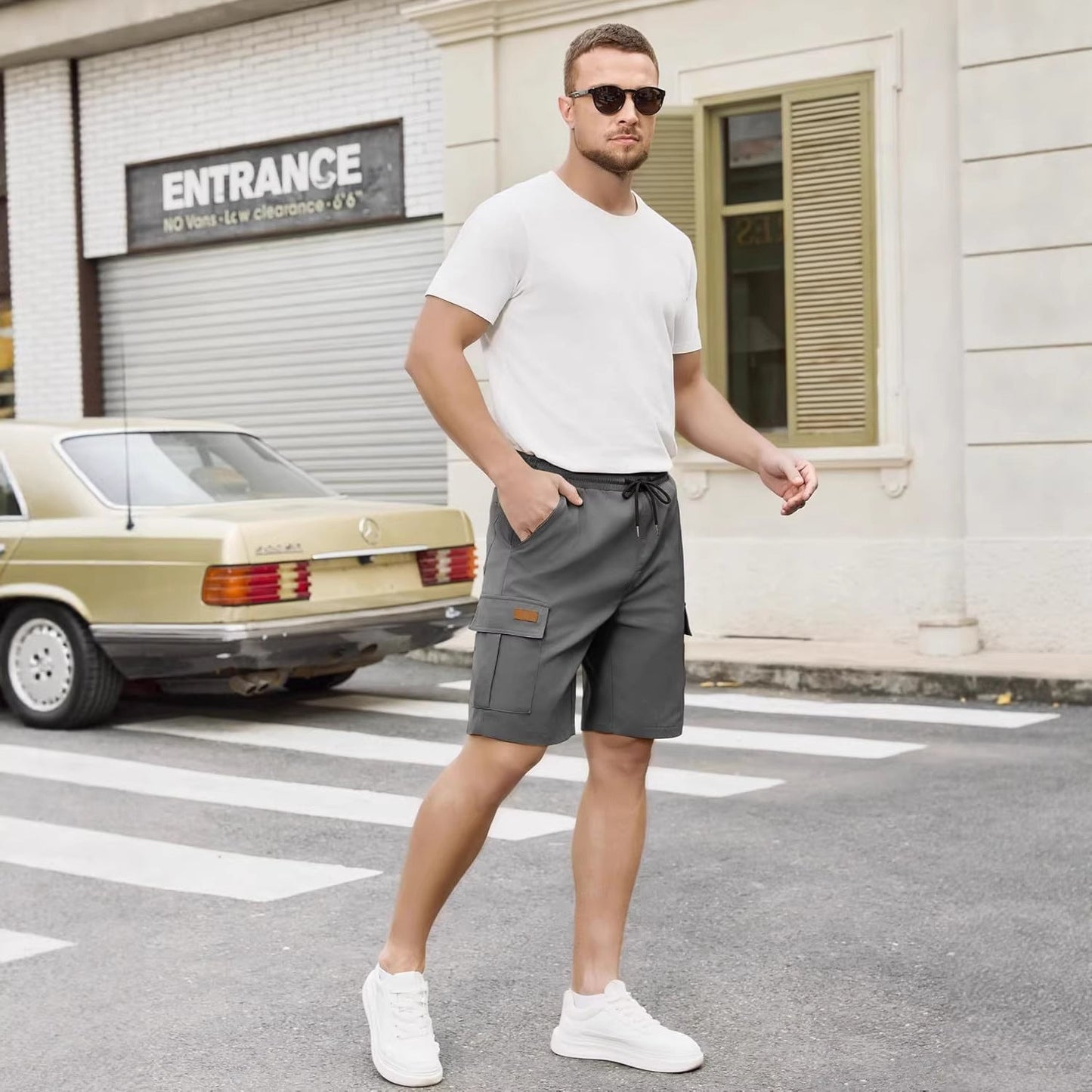 Casual Relaxed-fit Quick-drying Breathable Shorts With Multiple Pockets