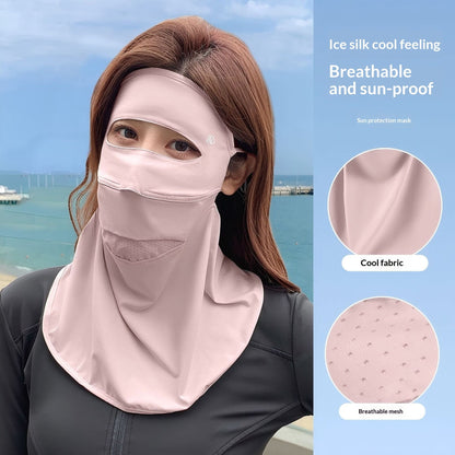 Summer Ice Silk Sun-Protective Face Mask For Women
