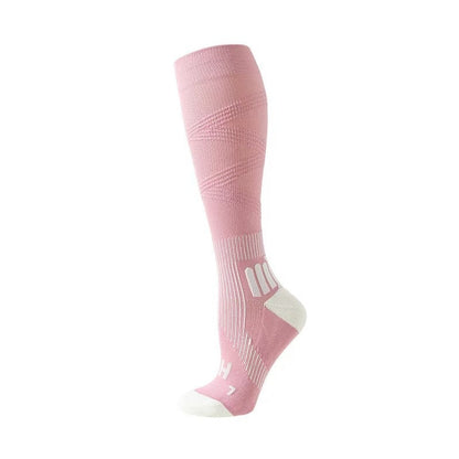 Womens Solid-color Compression Sock Four-season Terry-lined Thickened And Color-blocked