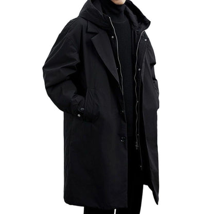 Fake Two-piece Hooded Oversized Thermal Trench Coat