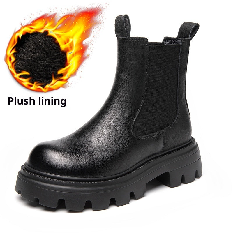 Women's Leather Thick-soled Leather Martin Boots