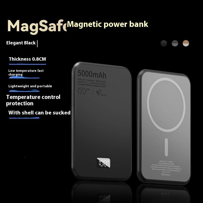 Magnetic Wireless Digital Display Aluminum Alloy Fast Charging Mobile Power Supply