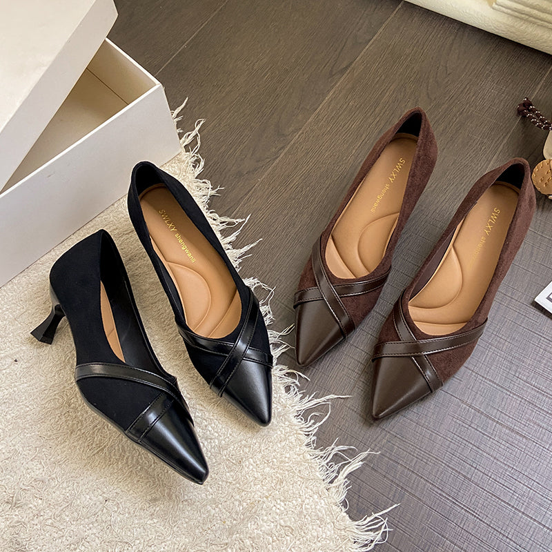 French Style High Heels Four Season Low Cut Pumps Pointed Toe 2026 New Fairy Style Stiletto Fashion Shoes 5.5cm Heel