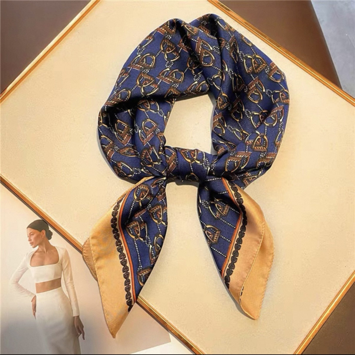 High-end Headscarf Versatile Neck Scarf Hairband Accessory