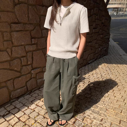 Sleeveless Knitted Outerwear Fashionable Ribbed Vest For Women