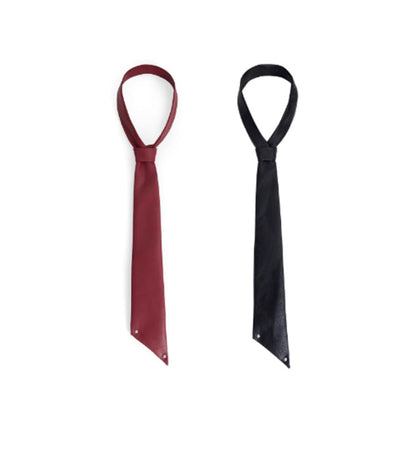 Designer Style Leather Tie And Hand Crafted High End Shirt Bow Tie