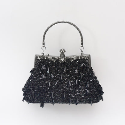 Acrylic Tassel-beaded Handbag With A Coin Purse Closure