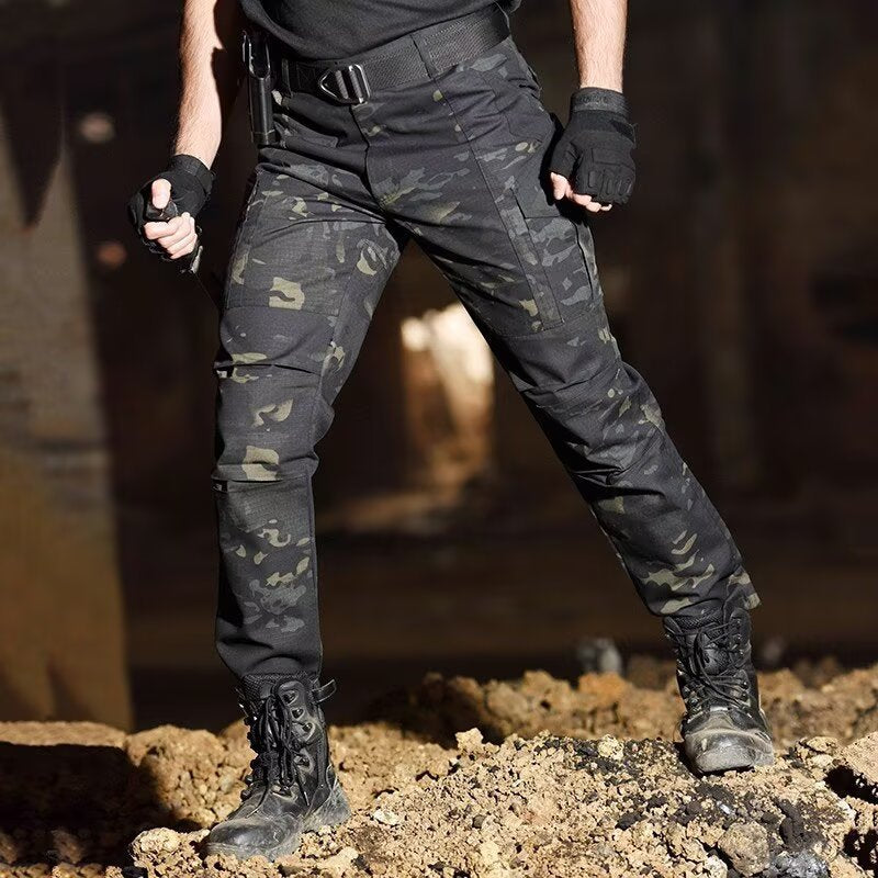 Mens Outdoor Retro Camouflage Workwear Casual Pants