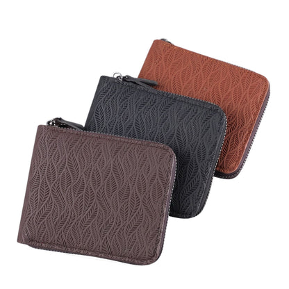 Mens Short Zip-around PU Leather Multi-card Wallet