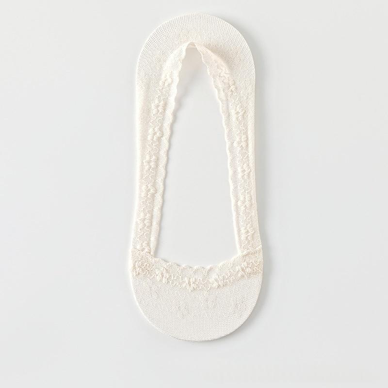 Womens Lace Invisible Socks Thin Breathable With Lace Trim To Prevent Slipping