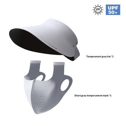 Womens All-in-One Sun-Protective Hat With Wide Brim And Seamless Design For Face And Neck