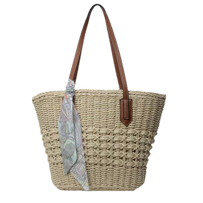 Womens Summer Beach Vacation Woven Shoulder Bag