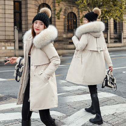 Womens Mid-length Padded Winter Parka Coat