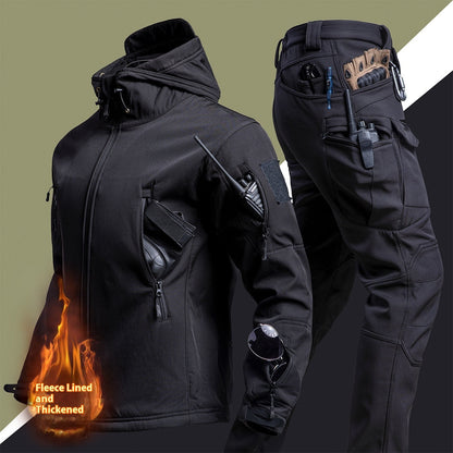 Camouflage Winter Outdoors Shell Jacket Suit For Men
