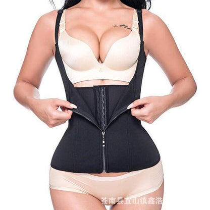 Women's Three-Row Buckle Corset Waist Belt Manufacturer Wholesale Shapewear Seamless High-Waist Tight-Fitting Body Shaping Waist Cincher