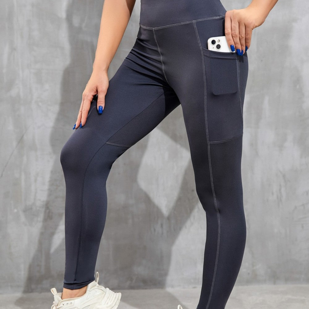 New European And American Style Cross-Border Pocket Butt-Lifting Fitness Leggings, Peach Butt Yoga Pants, High-Waisted Naked-Feel Sports Tights