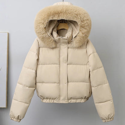 Womens Cropped Padded Cotton Coat