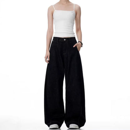 Trendy Solid-color Bootcut Jeans Relaxed Fit For Spring And Autumn