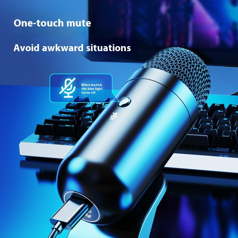 Karaoke Live Microphone Desktop Computer USB Wired Microphone