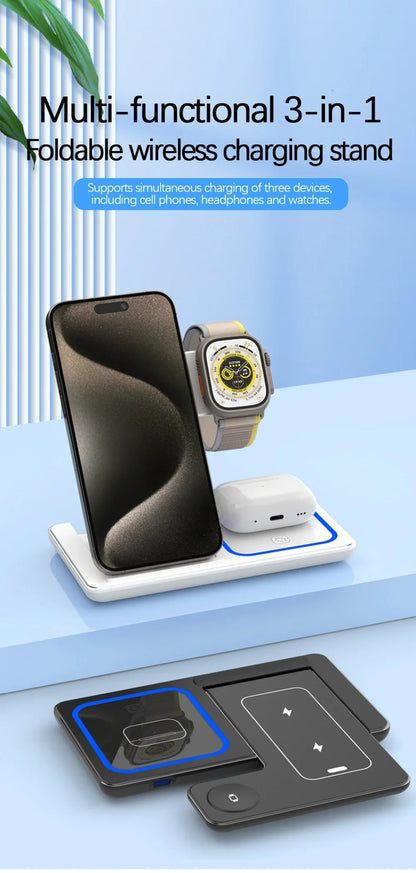 15W 3 In 1 Fast Wireless Charger Stand