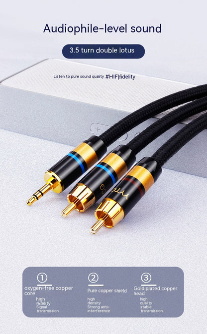 3.5mm To 2RCA Computer Audio Cable