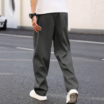 Mens Fashionable Versatile Loose-fit Straight-leg Casual Pants