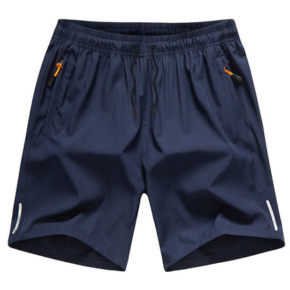 Men Ice Silk QuickDry 5 Inch Sports Casual Beach Shorts