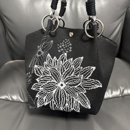 Knitted Tote Bag Commuter-friendly Handbag Simple Style