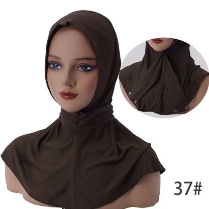 Womens Modal Cotton Headscarf Cap With Three Buttons