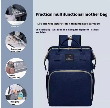 Multifunctional Folding Crib Large Capacity Backpack