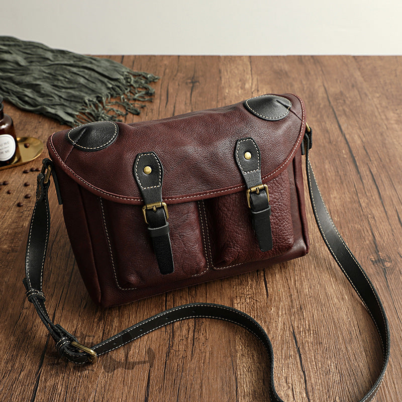 Cowhide Crossbody Bag For Men And Women