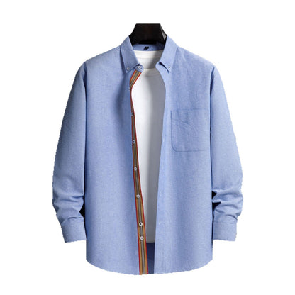 Mens Casual Fashion Shirt With Woven Trim