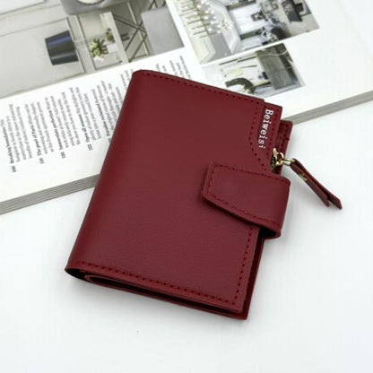 Womens Trifold Short Multi-functional Leather Wallet With Multiple Card Slots