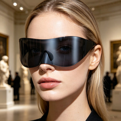 Outdoor Cycling Mercury Sunglasses For Women European And American One-Piece Large Frame Sunscreen Sunglasses For Men Sports Windproof Glasses Shades