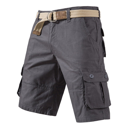 Men's Washed Cotton Multi Pocket Casual Cargo Knee Length Shorts
