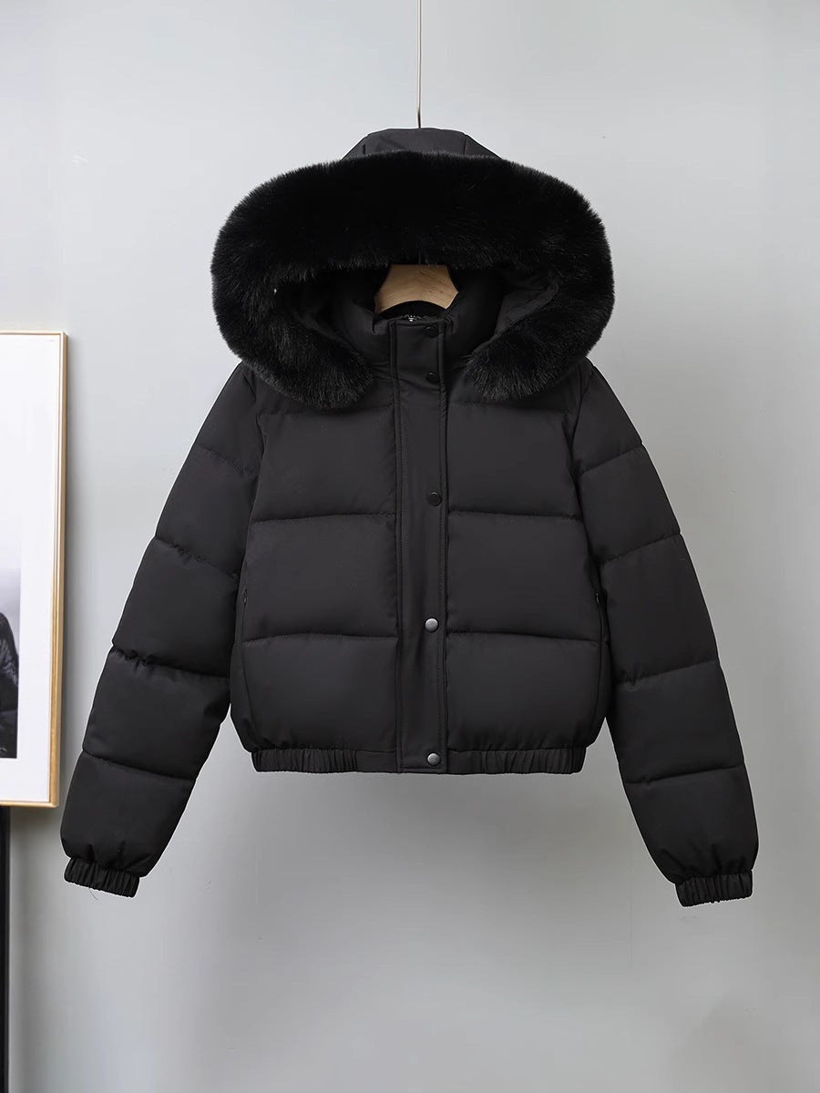 Womens Cropped Padded Cotton Coat