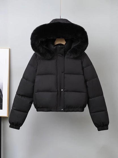 Womens Cropped Padded Cotton Coat